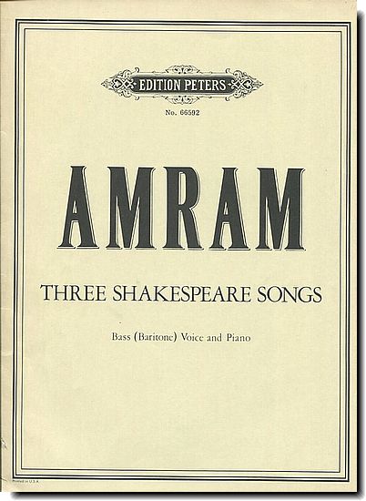 Amram - Three Shakespeare Songs